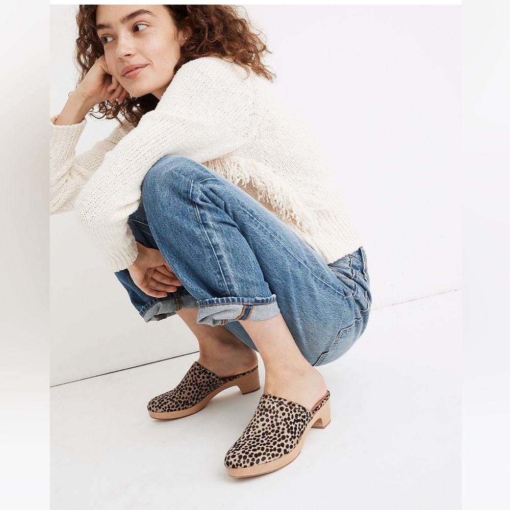 The Ruby Clog in Dotted Calf Hair